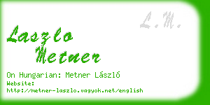 laszlo metner business card